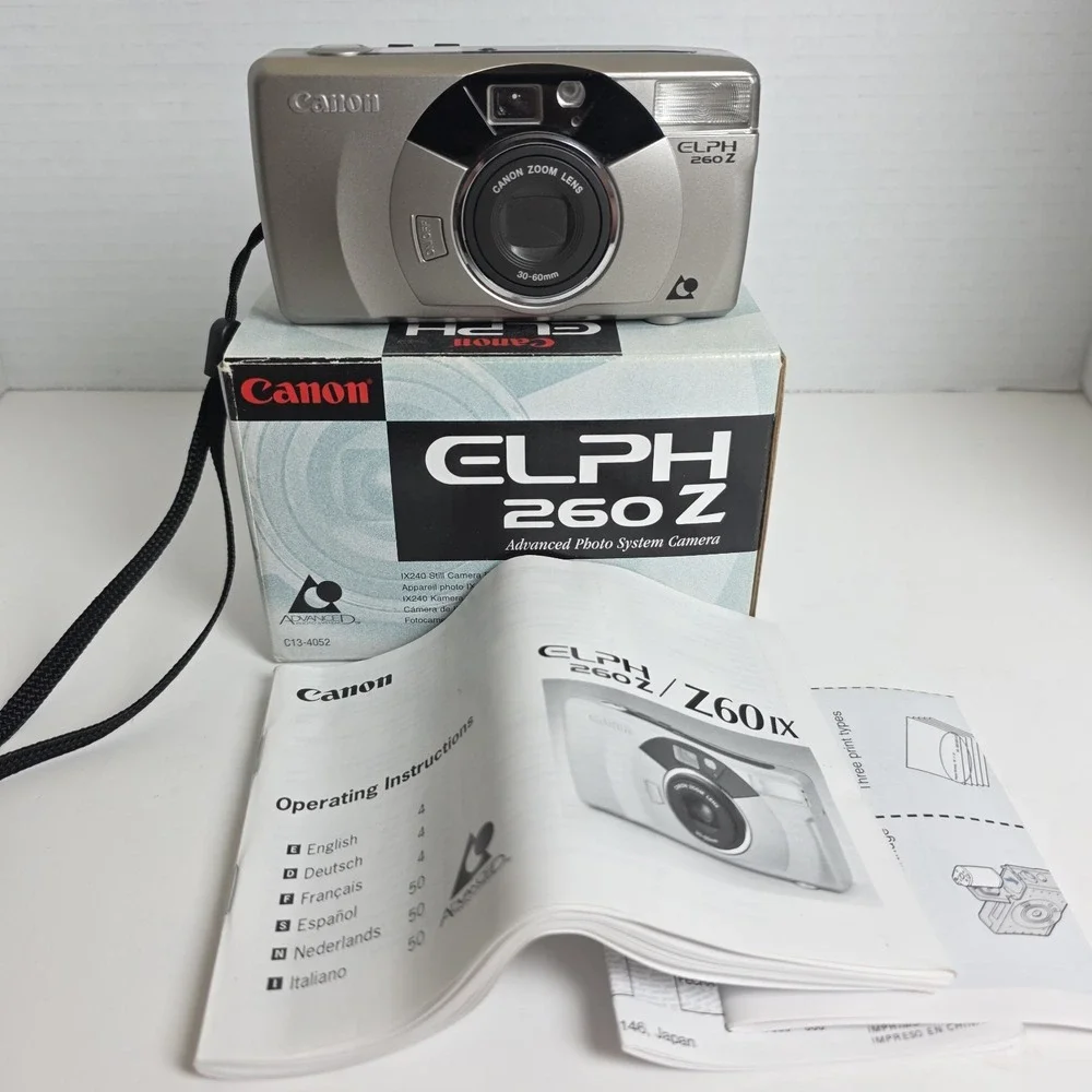 Canon ELPH 260Z Point & Shoot ZOOM APS Film Camera 30-60mm Tested, WORKs W. Box